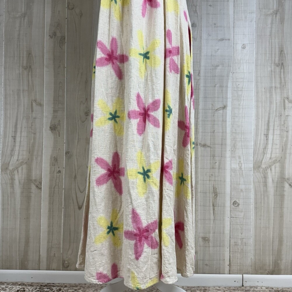 NWT Charlie Joe Maxi Sundress Beach Floral Boho Linen Cotton Boutique Wear - Picture 6 of 14